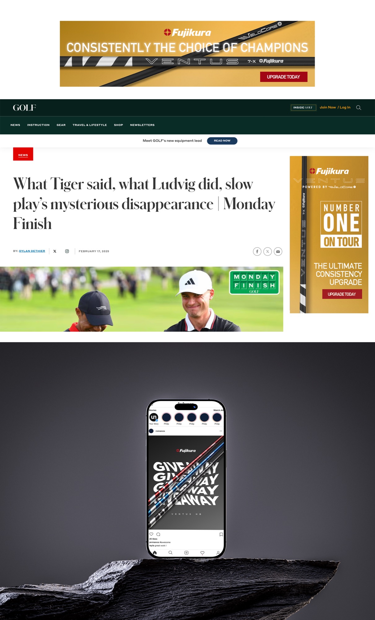 Fujikura campaign units in editorial and mobile context