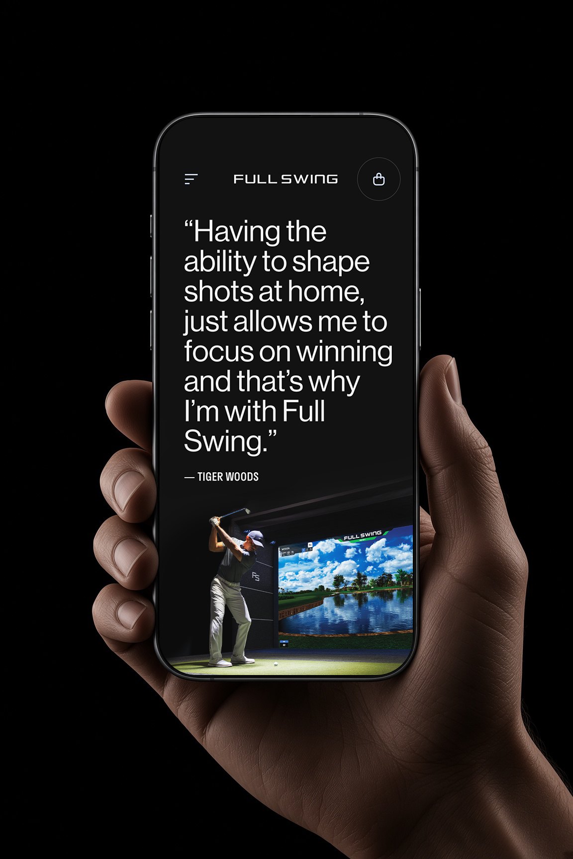 Full Swing app on a phone
