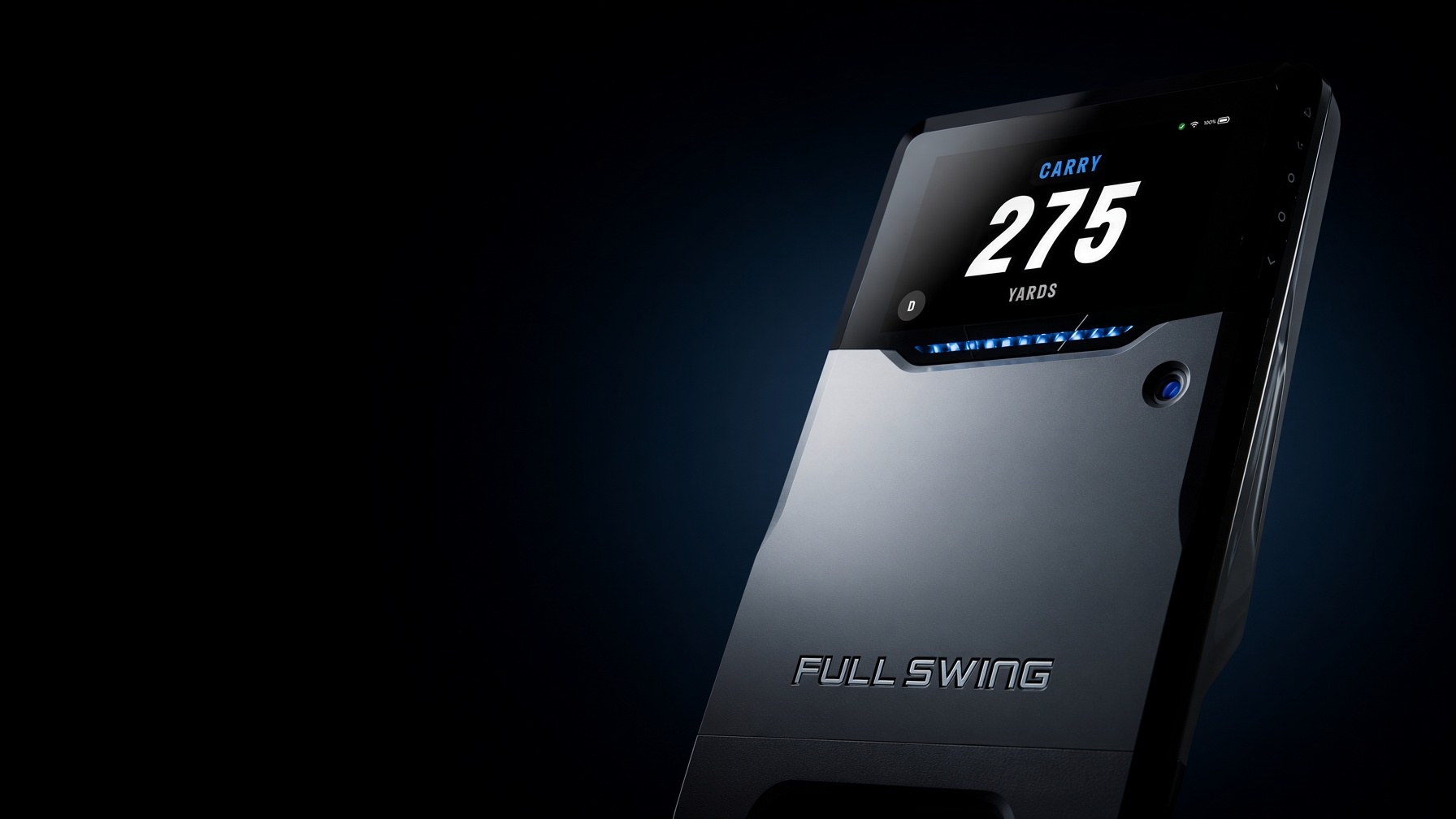 Full Swing KIT launch monitor on a dark studio backdrop.