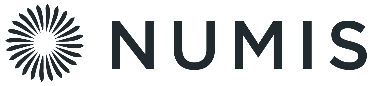 Numis wordmark and bloom mark